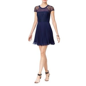 BCBGeneration Navy Dress Mini Lace Fit & Flare